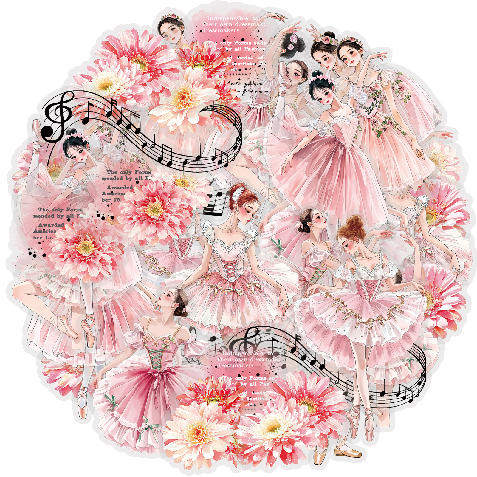 Laptop Accessories Girly - Etori Life 30Pcs Pink Tone Ballet