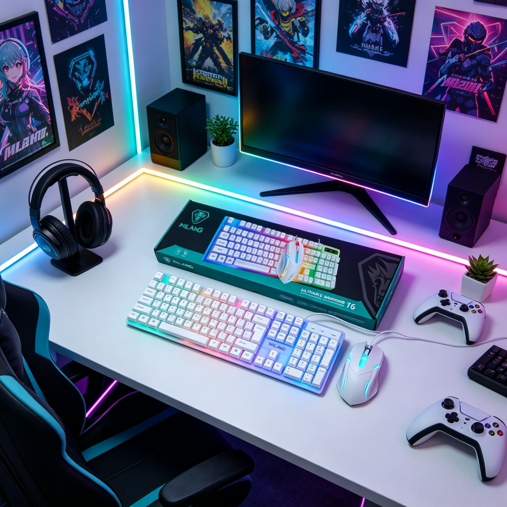 1pcsRGB Backlit Gaming Keyboar – Laptop Accessories Combo Set Bewertung und Preis