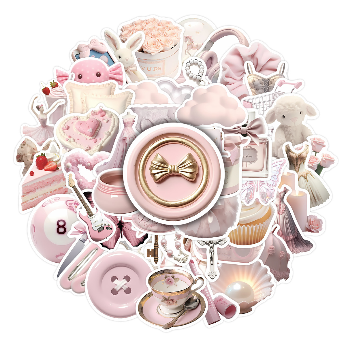 50/100pcs Cute Pink Girl Carto – Laptop Accessories Girly Bewertung und Preis