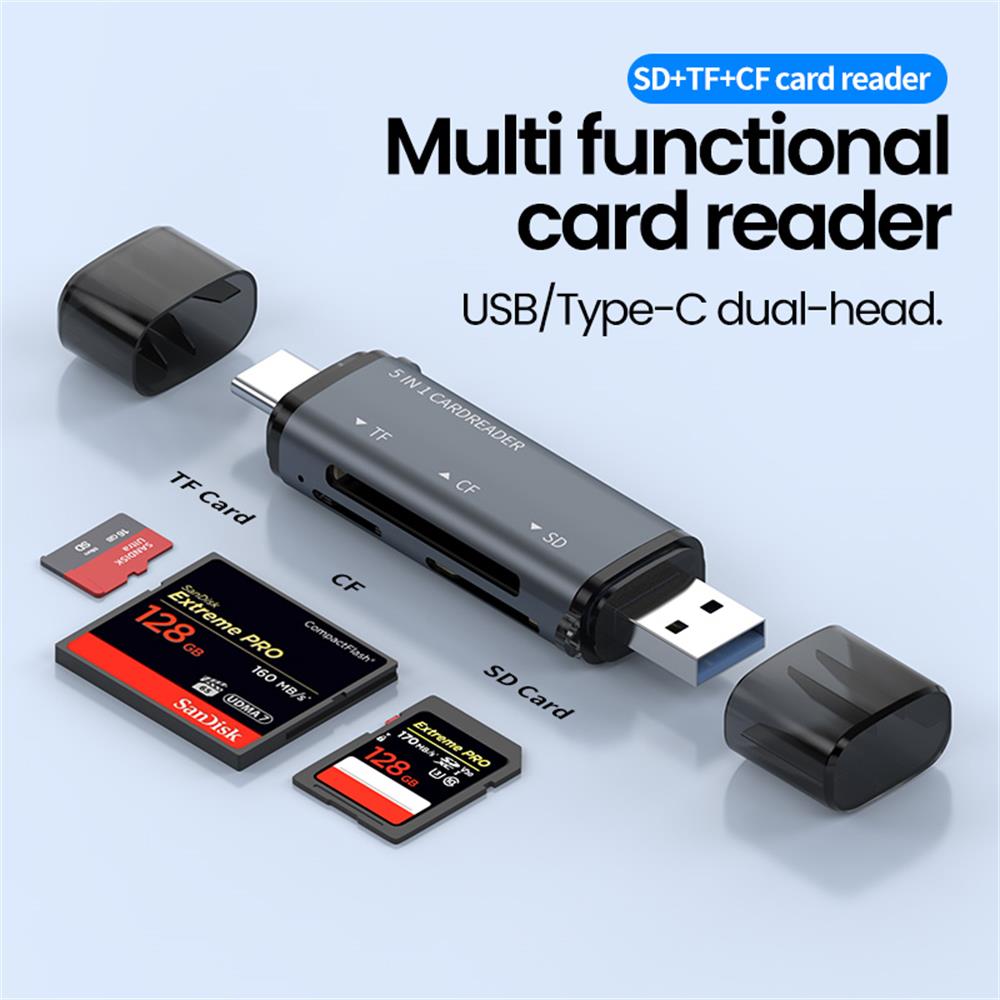 5 IN 1 USB Card Reader Type C  – Laptop Accessories For Programmers Bewertung und Preis
