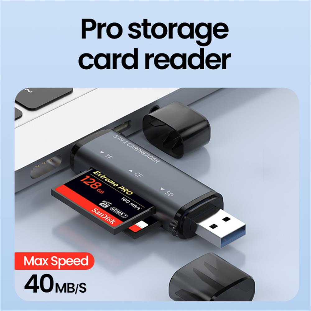 5 IN 1 USB Card Reader Type C  – Laptop Accessories For Programmers Bewertung und Preis