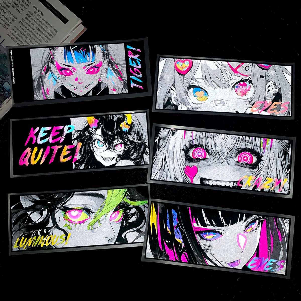 1PC 20cm Neon Anime Girl Eyes  – Laptop Accessories Girly Bewertung und Preis