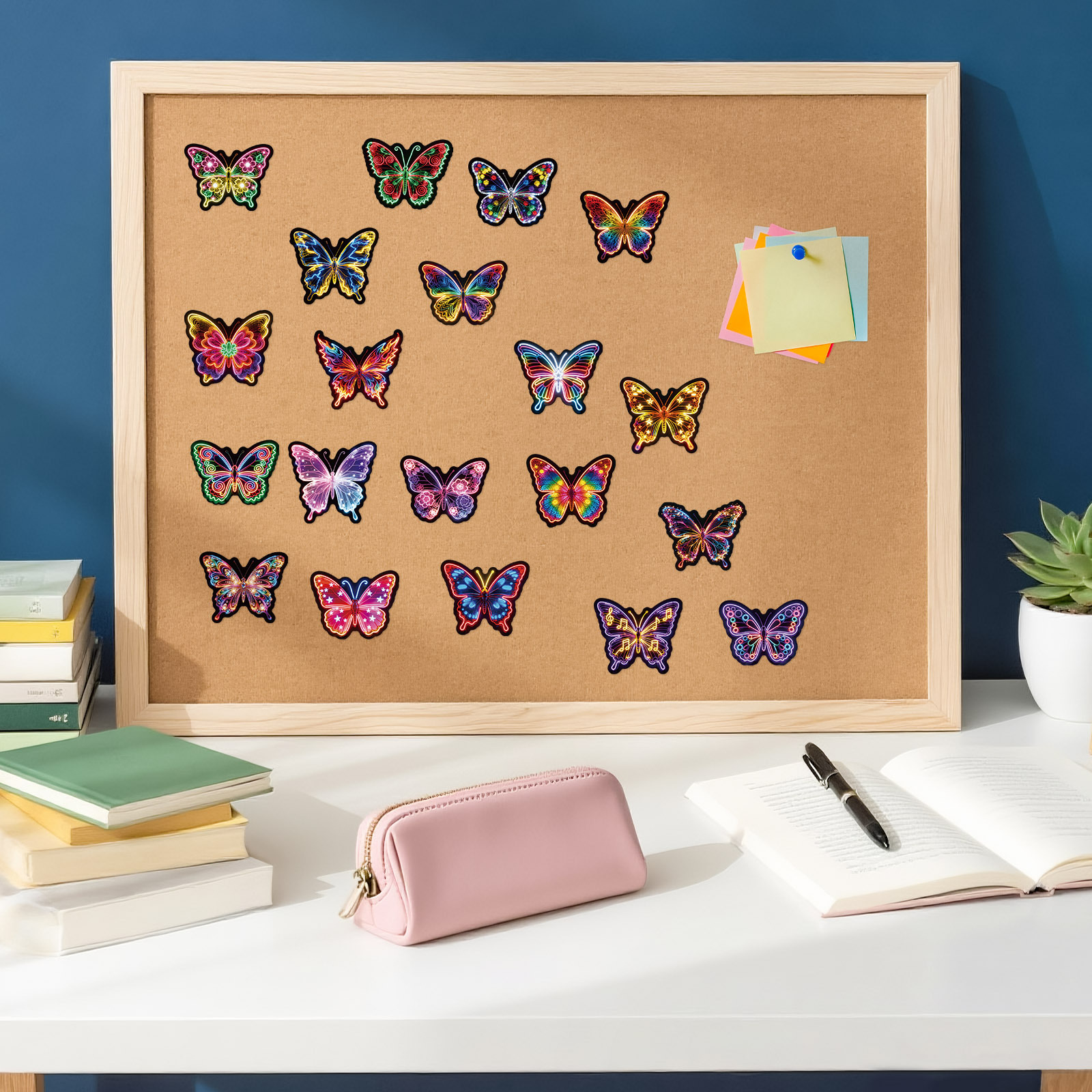 50Pcs Easy Peel Neon Butterfly – Laptop Accessories Girly Bewertung und Preis